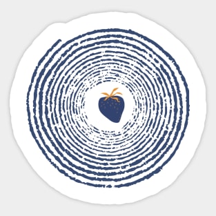 Blue Spiral with Strawberry Sticker